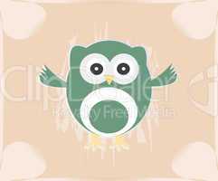 cute owl card / Baby girl arrival announcement card