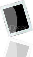 White abstract tablet pc on white background