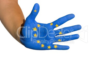 Hand with european flag
