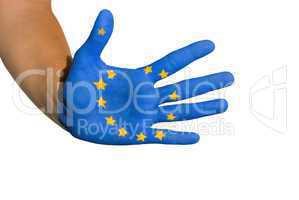 Hand with european flag