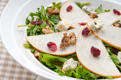 Fresh pears arugula gorgonzola cheese salad