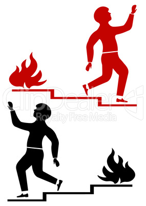 Walking Man and fire