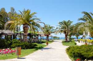 Path to beach at the luxury hotel, Halkidiki, Greece