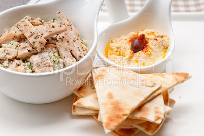 chicken taboulii couscous with hummus