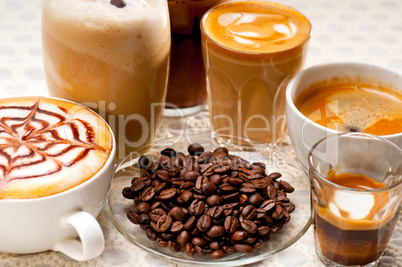 selection of different coffee type