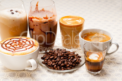 selection of different coffee type