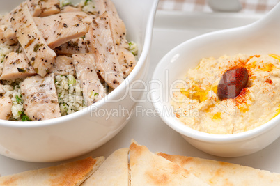 chicken taboulii couscous with hummus