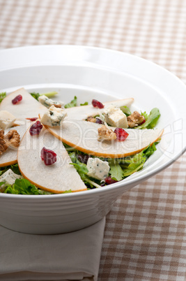 Fresh pears arugula gorgonzola cheese salad