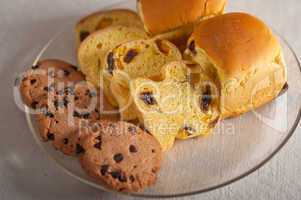 selection of sweet bread and cookies