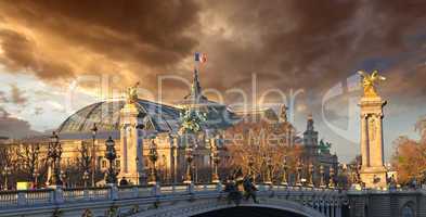 Beautiful Sky Shapes over The Grand Palais des Champs-Elysées -
