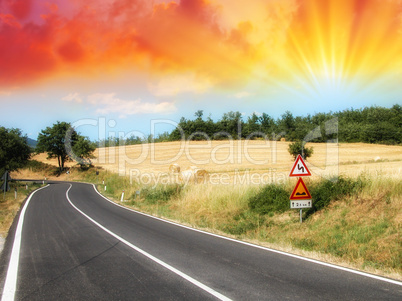 Beautiful road of Tuscany in Spring - Italian Countryside