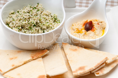 taboulii couscous with hummus