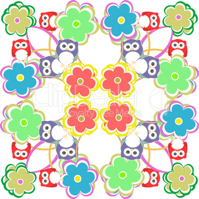 Cute seamless owl background patten for kids