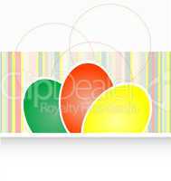 paper easter egg card. multicolored background