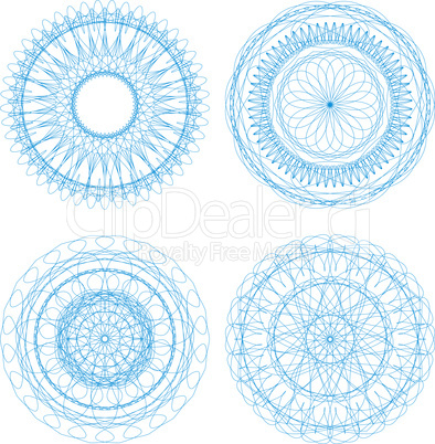 pattern for currency, certificate or diplomas, decorative elements