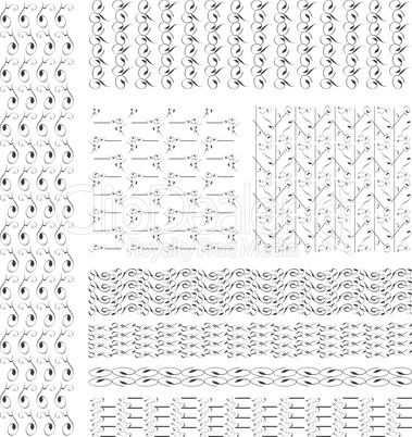 Set of black and white geometric seamless patterns. backgrounds collection