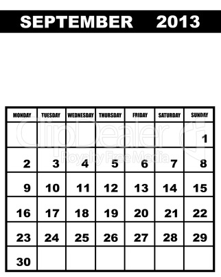 September calendar 2013