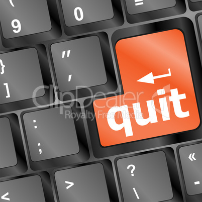 quit button on black internet computer keyboard