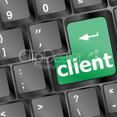 green client key in black computer keyboard - business concept