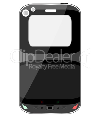 black smart phone isolated on white background