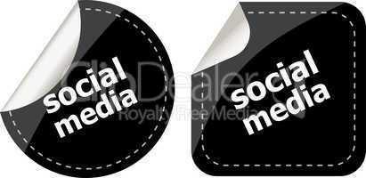 social media stickers set