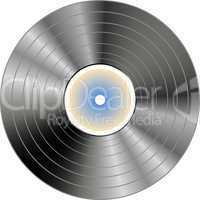 vinyl record with blue label isolated