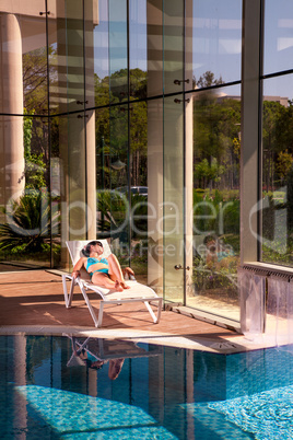 girl on a sun lounger