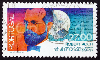 postage stamp portugal 1987 robert koch