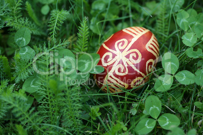 Croatian Easter egg made with traditional decorating techniques