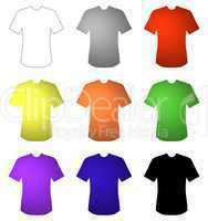 9 farbige T-Shirts