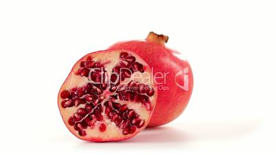Pomegranate cut in half