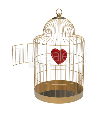 bird cage with heart