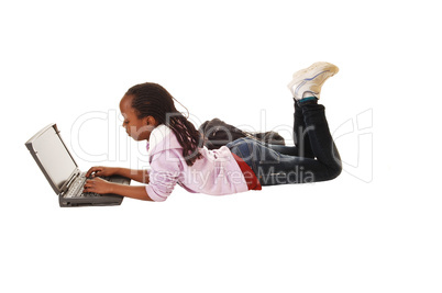 Teen girl with laptop.