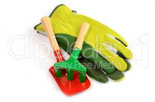 Gloves with garden tools