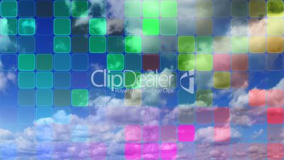 loopable clouds and colorful mosaic