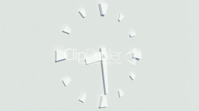 modern white wall-type clock timelapse animation