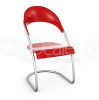 3D Stuhl vor weissem Hintergrund - Rot