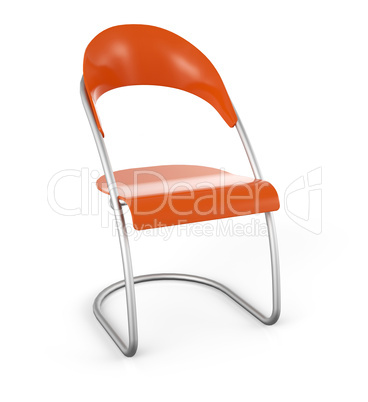 3D Stuhl vor weissem Hintergrund - Orange