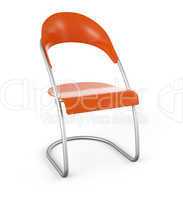 3D Stuhl vor weissem Hintergrund - Orange