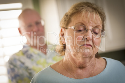 Senior Adult Couple in Dispute or Consoling