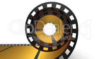 3D Cinema Concept - Goldene Filmrolle 1