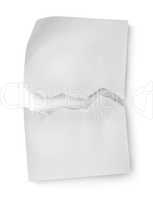 Sheet of white paper isolated