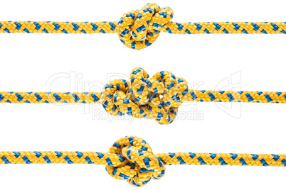 tied knot on rope or spring