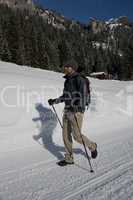 Hiker on a snowy Trail