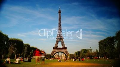 scenes of Paris, views of the Eiffel Tower, time-lapse