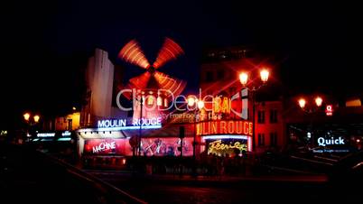 Scene of Paris City, view of Moulin Rouge