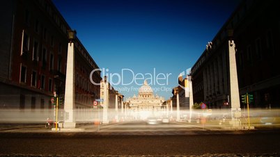 time-lapse with St Peter's Square in Vatican