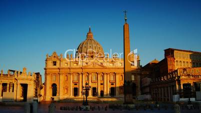 St Peter's Square in Vatican in sunset