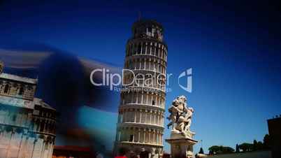 The basilica,baptistery and the Leaning Tower of Pisa, time-lapse