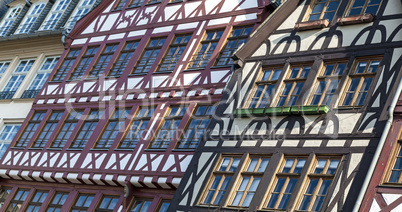 Fachwerkfassade in Frankfurt am Main, Deutschland